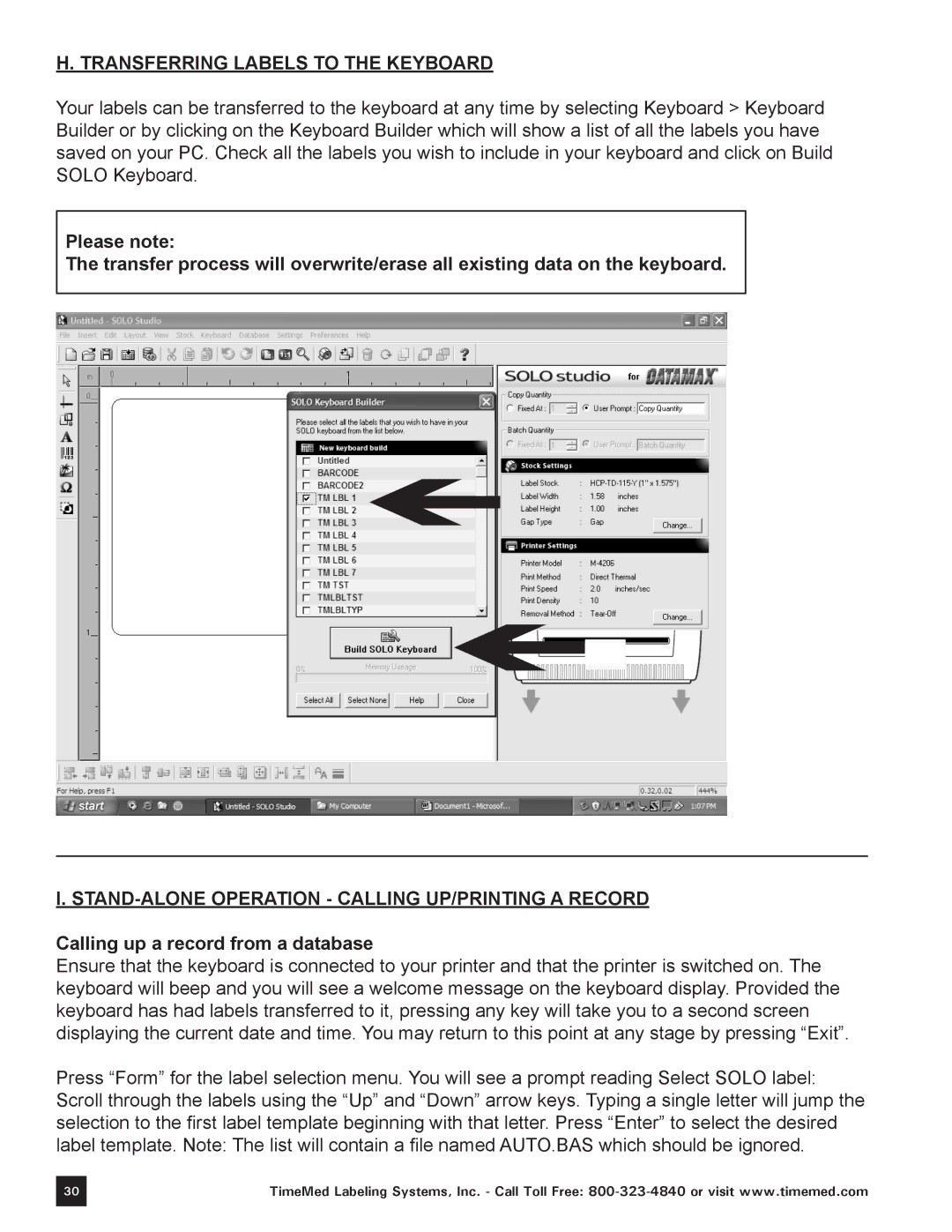 Keystone Computer Keyboard manual Transferring labels to the Keyboard 