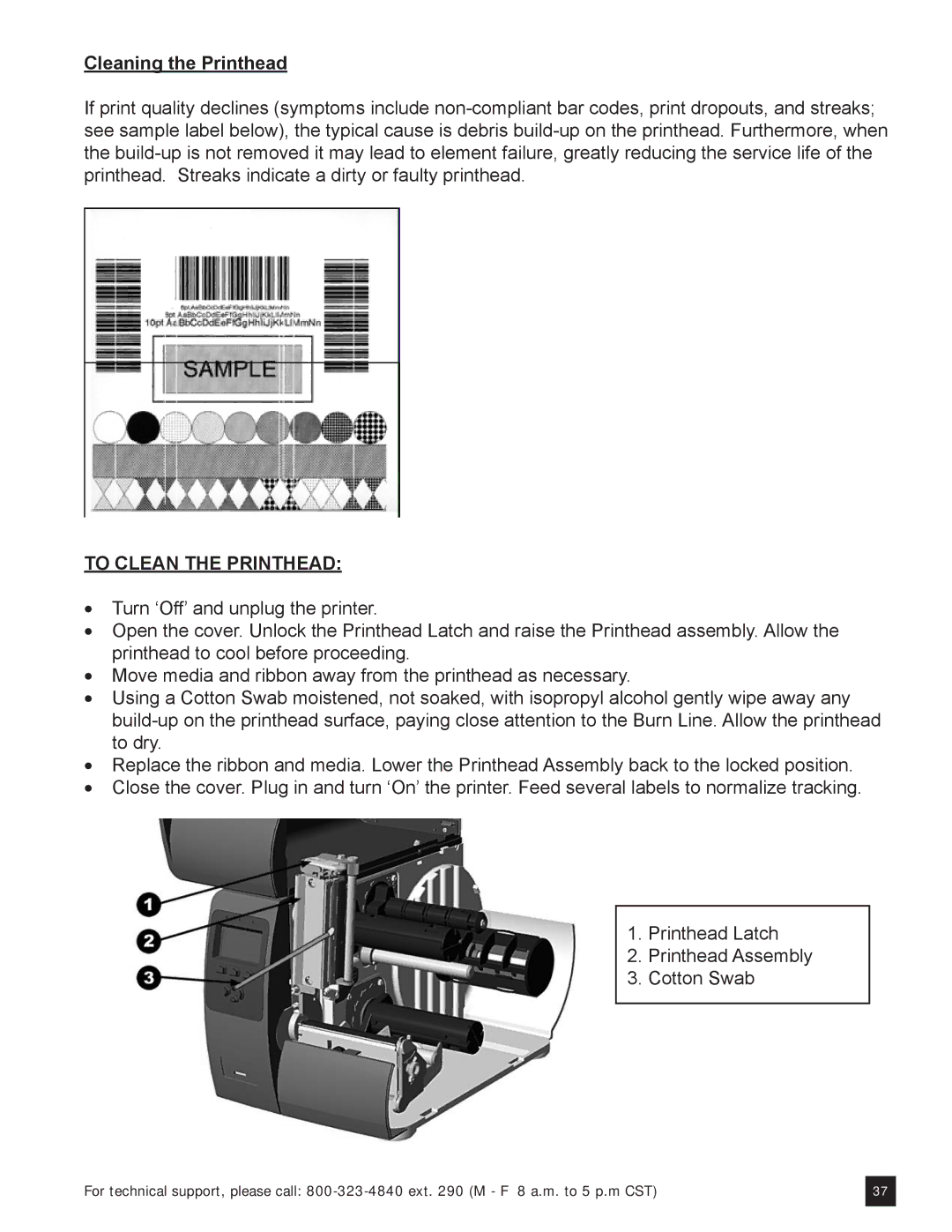 Keystone Computer Keyboard manual Cleaning the Printhead, To clean the printhead 