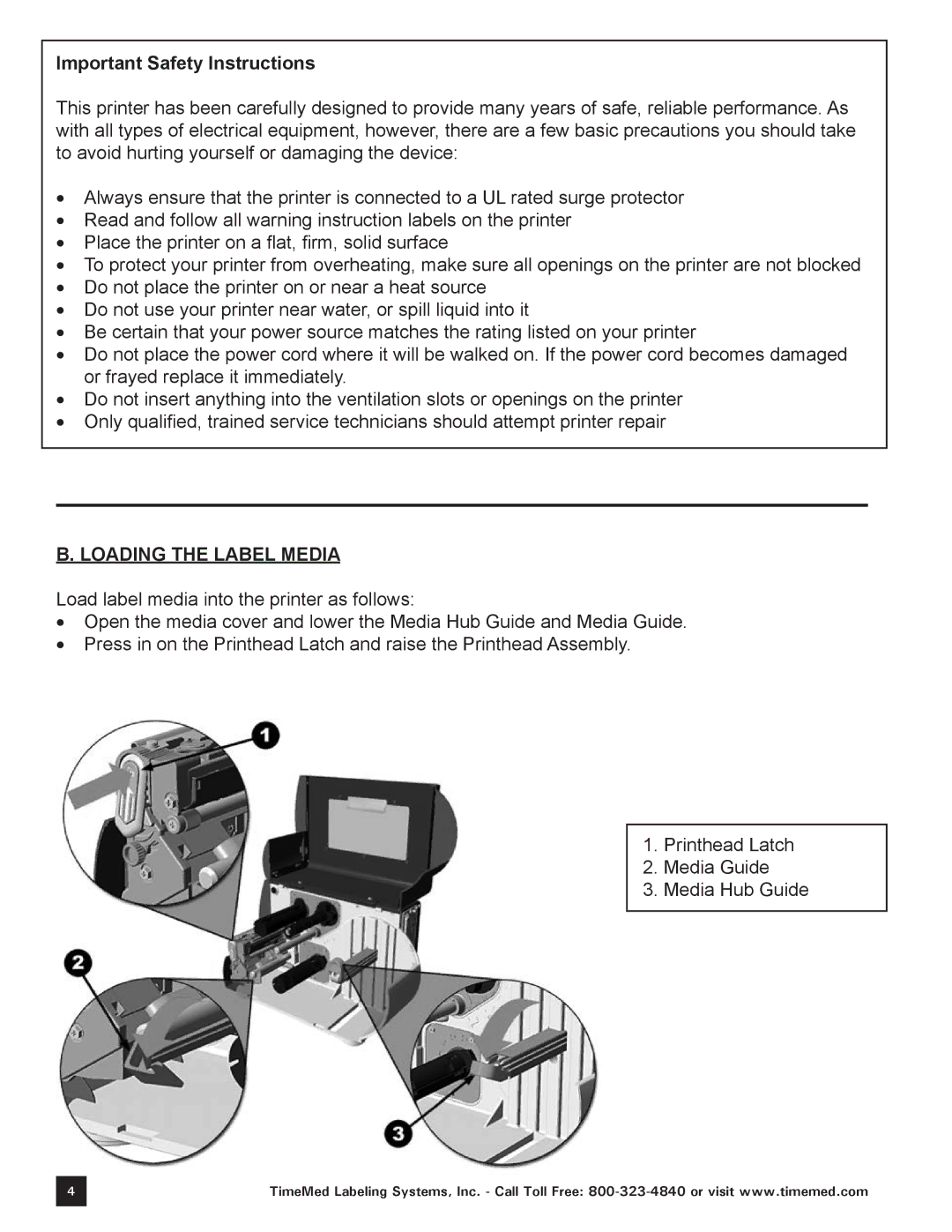 Keystone Computer Keyboard manual Important Safety Instructions, Loading the Label Media 