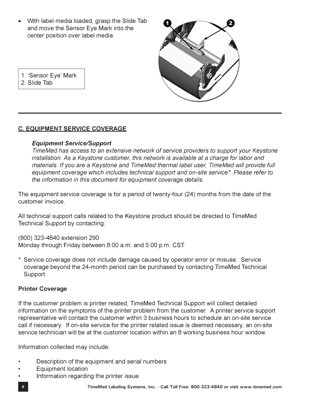 Keystone Computer Keyboard manual Equipment Service Coverage, Printer Coverage 