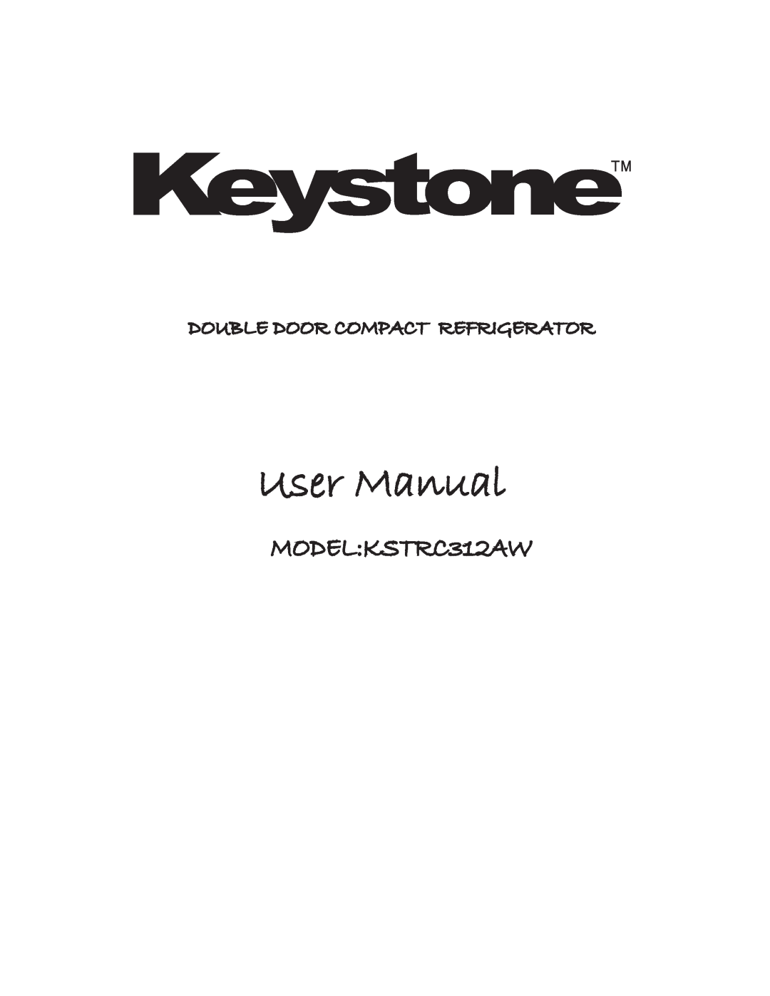 Keystone user manual MODELKSTRC312AW, Double Door Compact Refrigerator 
