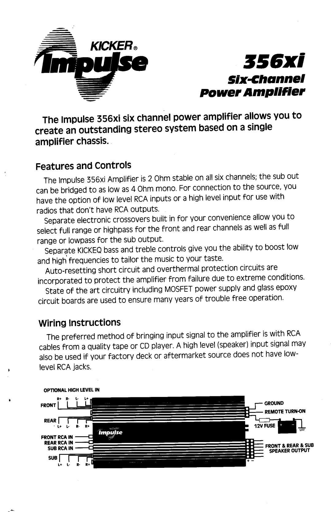 Kicker 356xi manual 