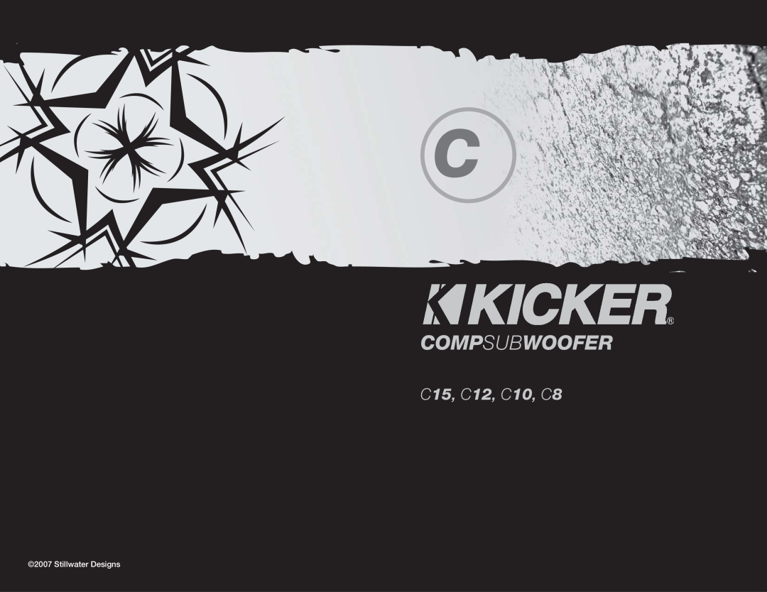 Kicker manual Compsubwoofer, C15, C12, C10, C8, Stillwater Designs 