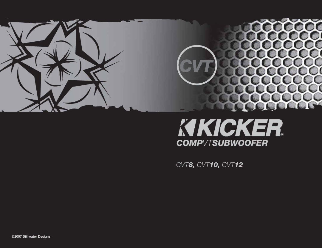 Kicker CVT8, CVT10 manual Cvt 