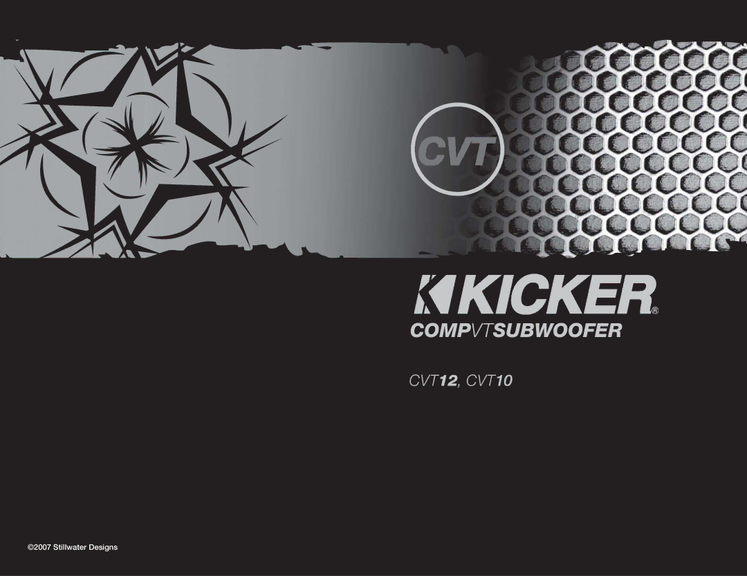 Kicker CVT12 manual Cvt 