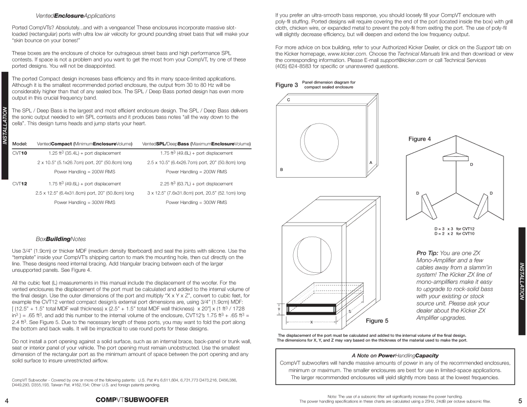 Kicker CVT12 manual Compvtsubwoofer 