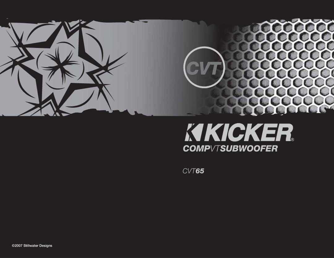 Kicker CVT65 manual Cvt 