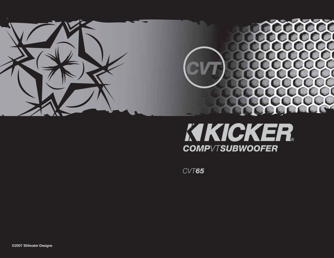 Kicker CVT65 manual Compvtsubwoofer, Stillwater Designs 