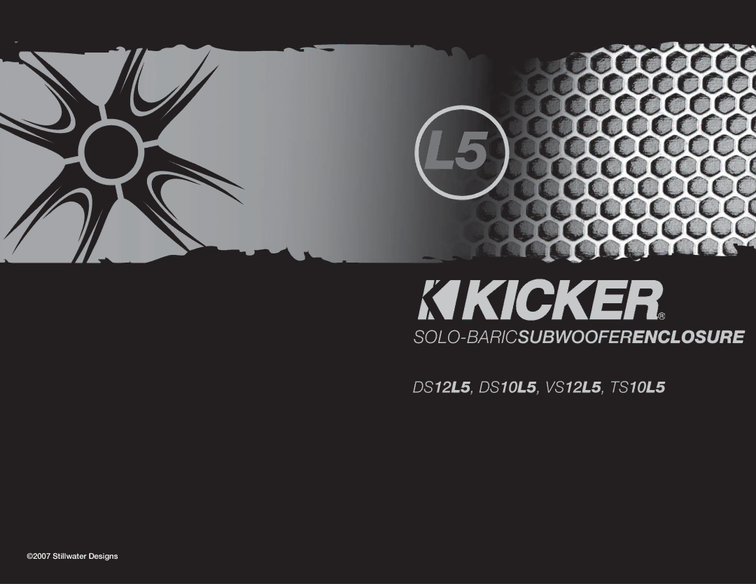 Kicker DS12L5 manual Solo-Baricsubwooferenclosure 