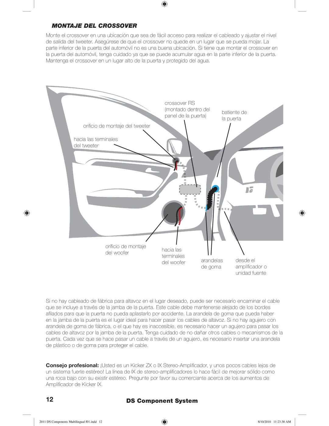 Kicker DS6.2  DS65.2  DS68.2 manuel dutilisation Montaje DEL Crossover, Unidad fuente 