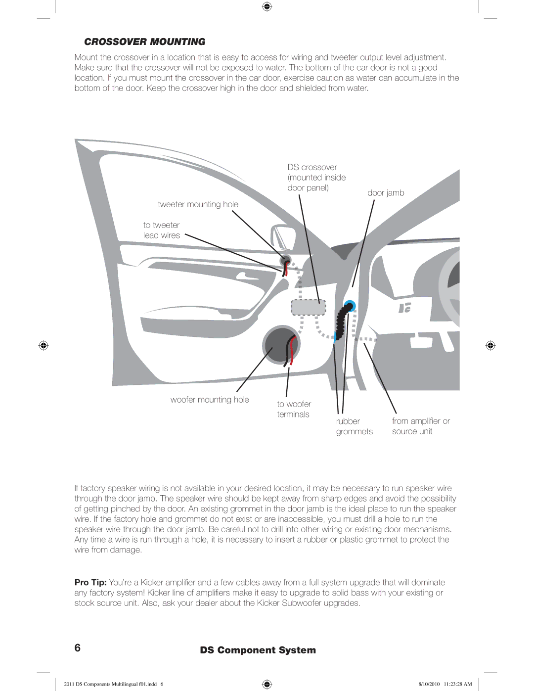 Kicker DS6.2  DS65.2  DS68.2 manuel dutilisation Crossover Mounting 