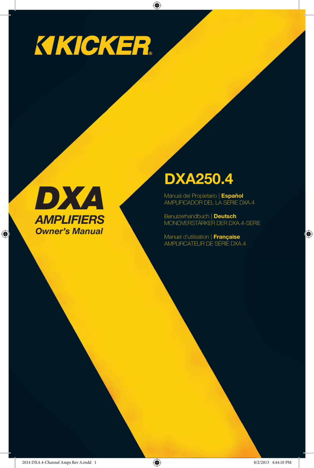 Kicker DXA 250.4 owner manual Dxa 