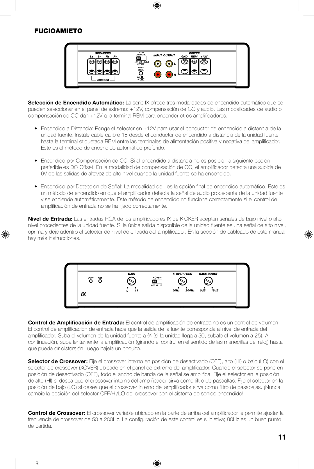 Kicker IX500.2 manual Funcionamiento 