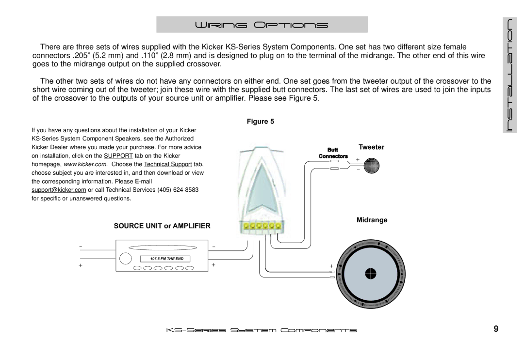 Kicker KS65.2, KS6.2, KS5.2 manual Wiring Options 