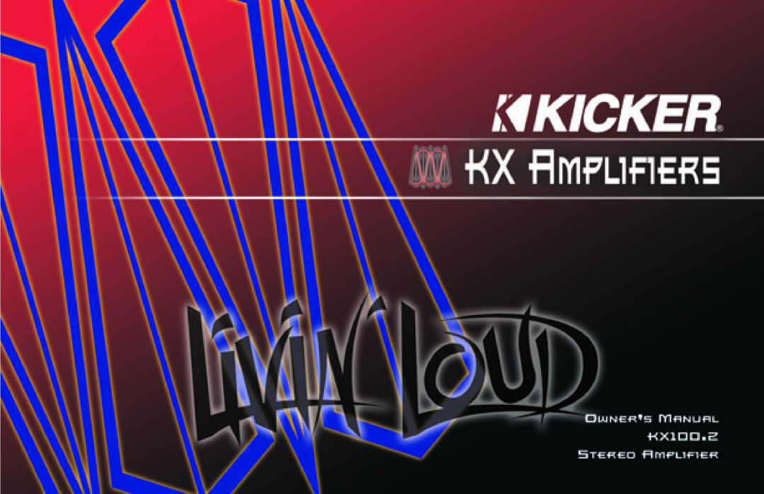 Kicker KX100.2 manual 