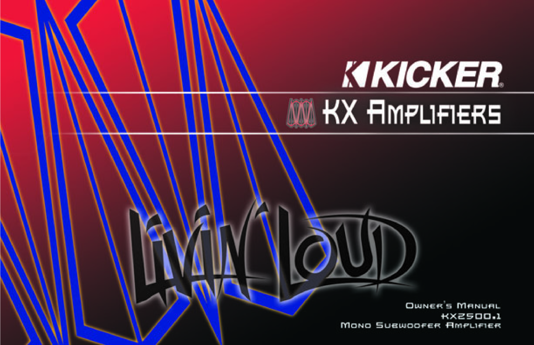 Kicker KX2500.1 manual 