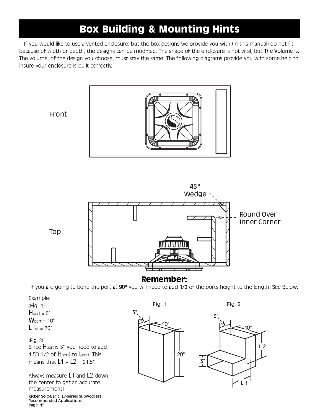 Kicker L7 technical manual Remember 