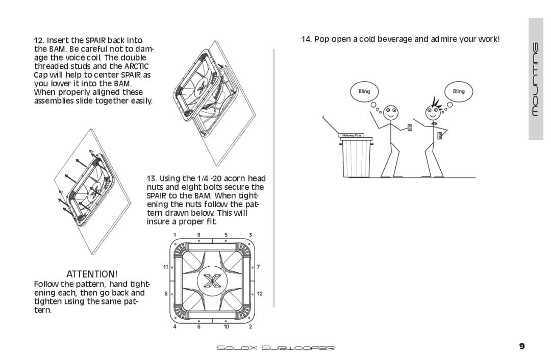 Kicker SUBWOOFER SOLOX manual Mounting 