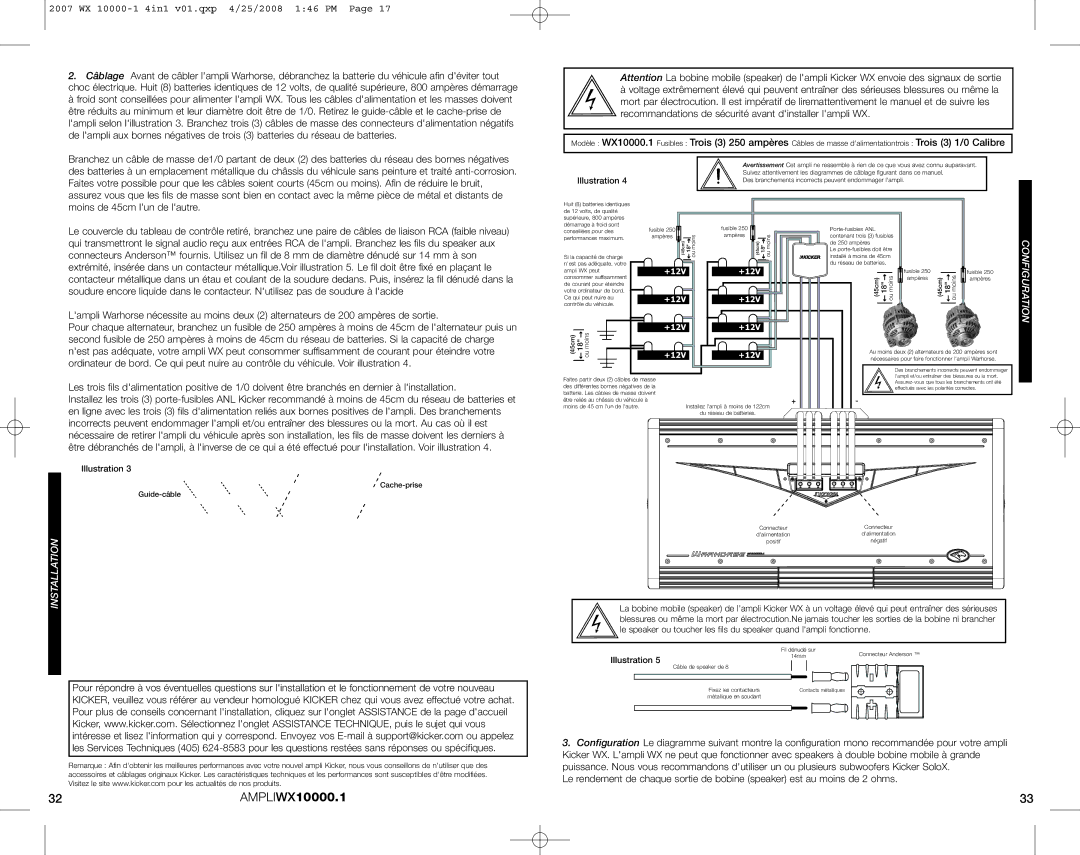 Kicker 07 WX 10000-1 manuel dutilisation Illustration, Cache-prise Guide-câble 