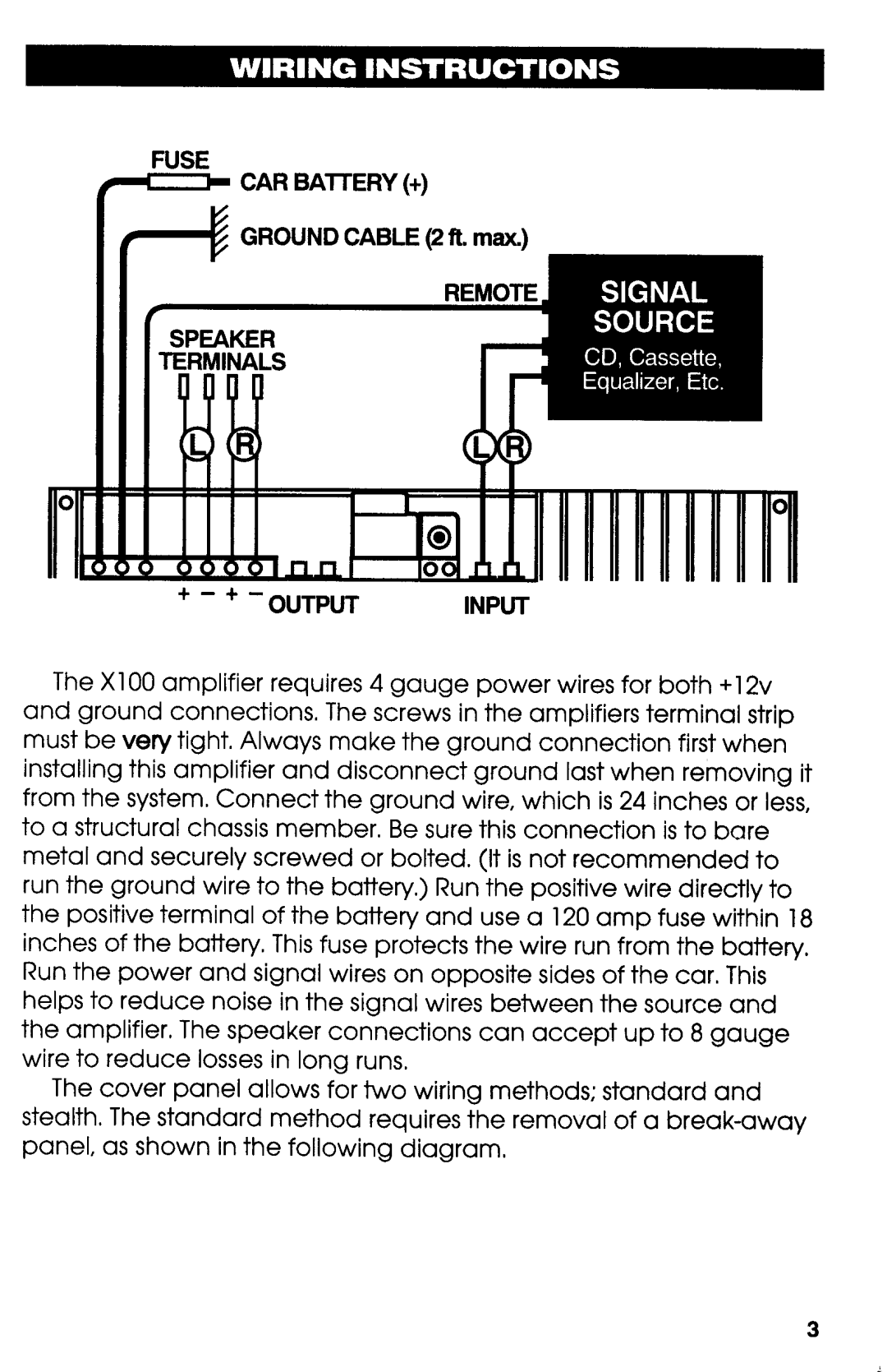 Kicker x100 manual 