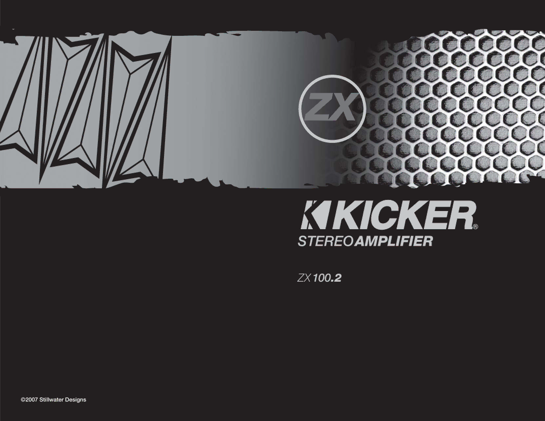 Kicker ZX100.2 manual Stereo Amplifier 