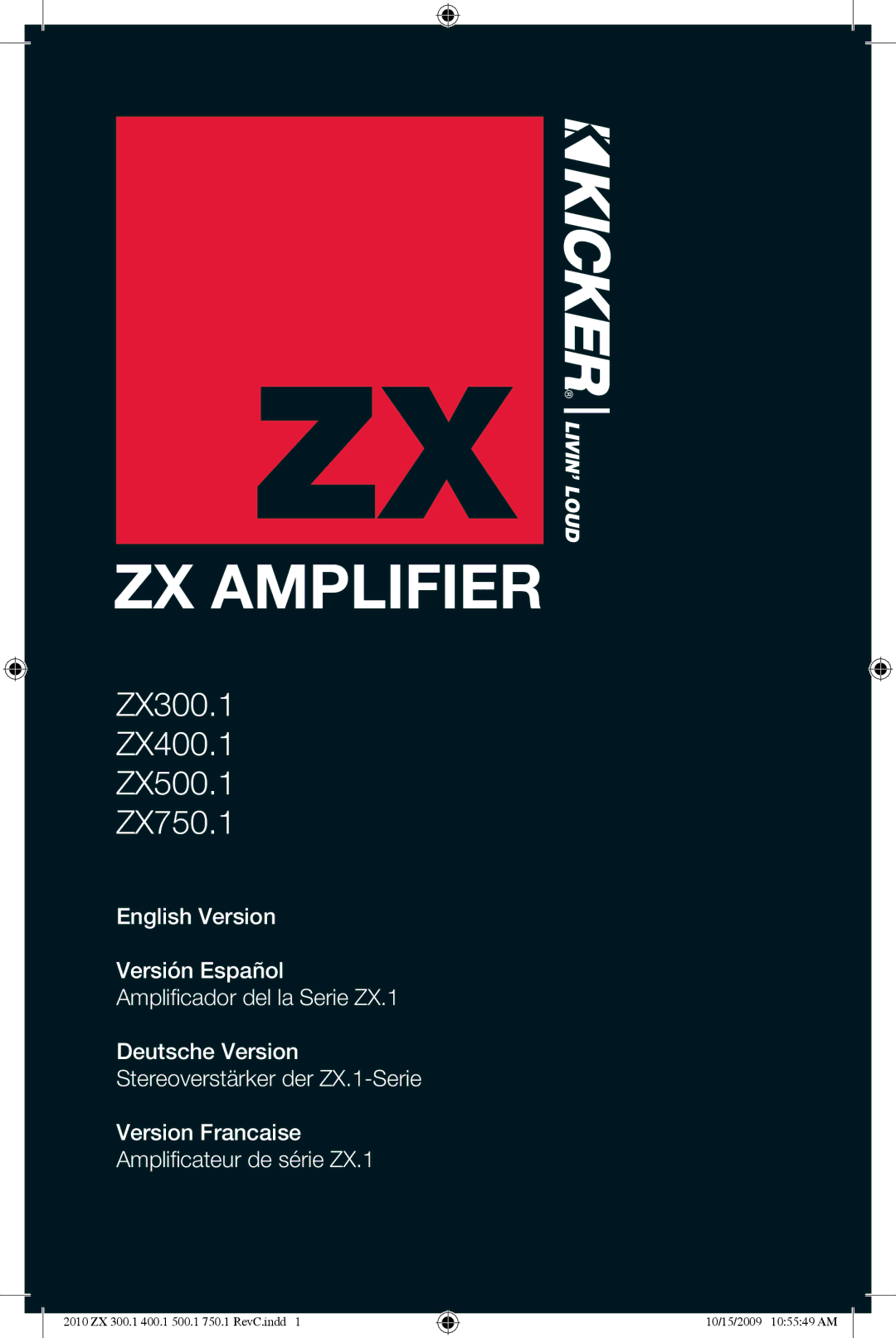 Kicker ZX300.2, ZX300.4, ZX300.3 manual ZX Amplifier 