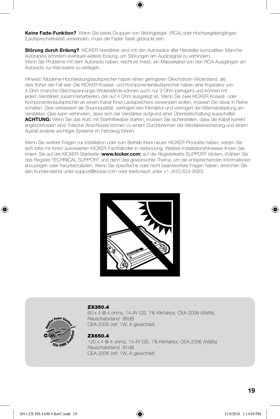 Kicker ZX350.4, ZX650.4 manual 