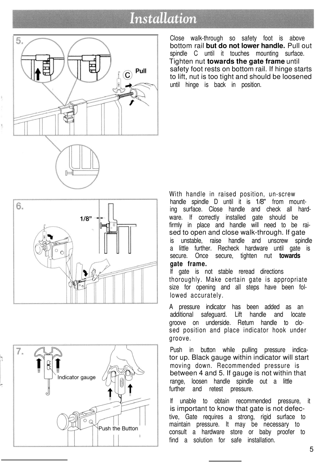 Kidco G10 manual Nut towards, Gate frame 