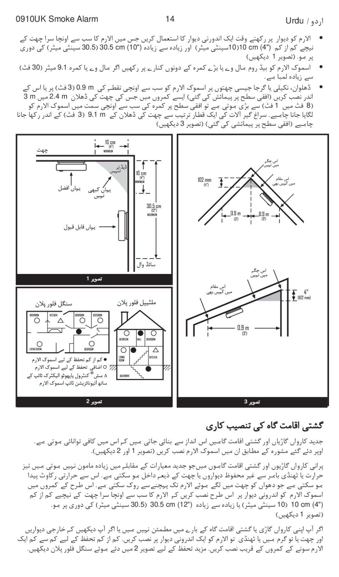 Kidde 0910UK manual Urdu / ßkoC, ÞìåÇëk 1 pëà¥N .àç pJ, DG×Î ãkDëq, ÊoDÆ Hì¥ÛN íÆ ãDÊ Pödâc íO¡Ê 