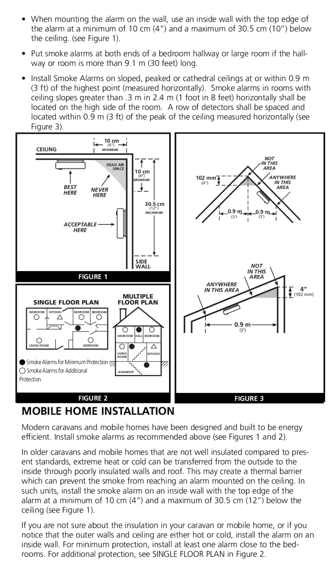 Kidde 0910UK manual Mobile Home Installation 