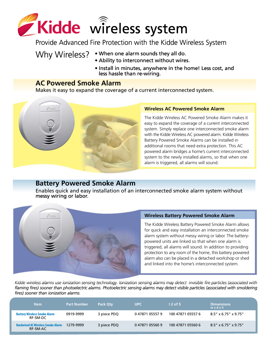 Kidde 0919-9999 dimensions wireless system, Provide Advanced Fire Protection with the Kidde Wireless System 