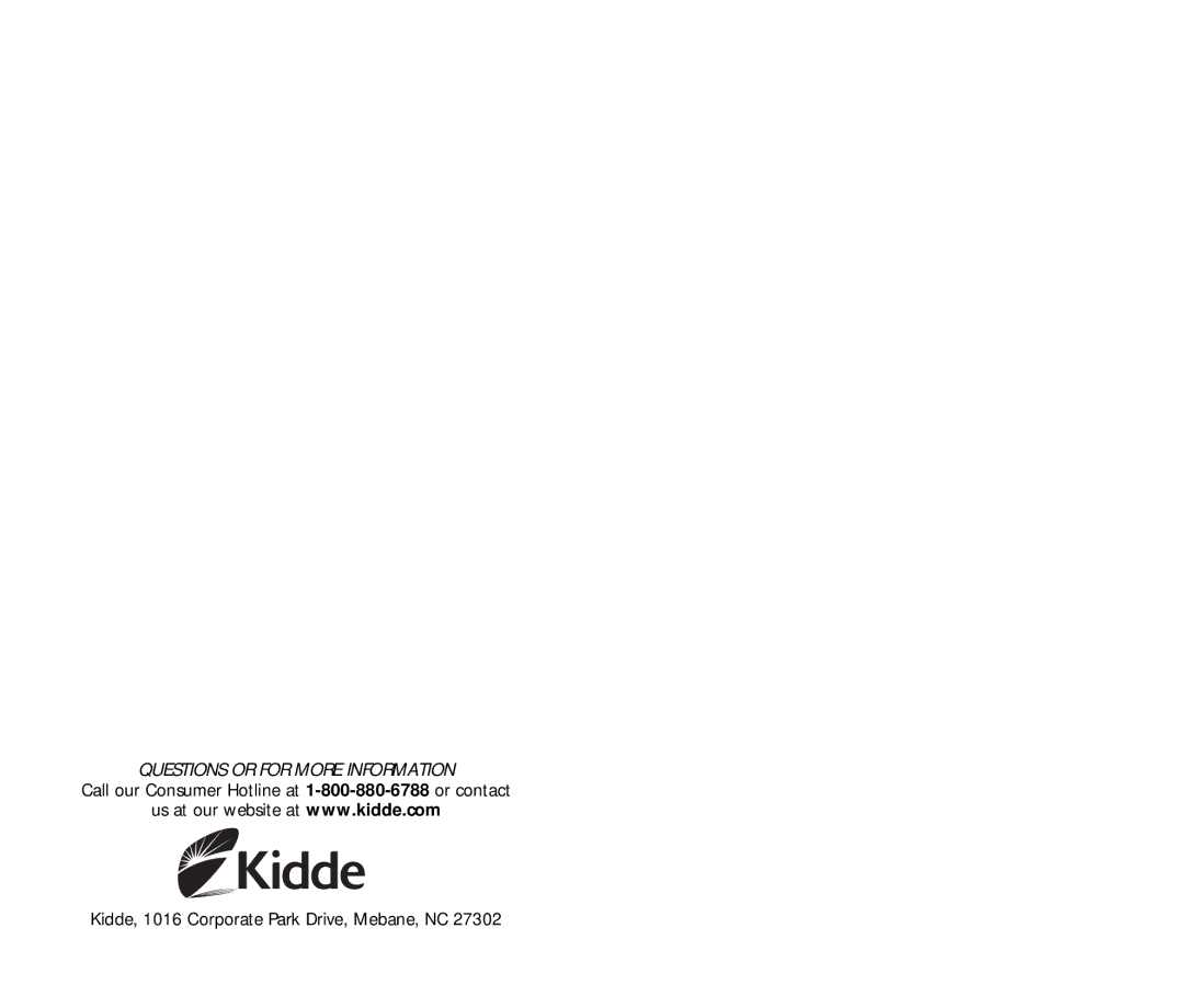 Kidde PI9000, I9060RV, I9040RV, L2, I9050 manual Questions or for More Information 