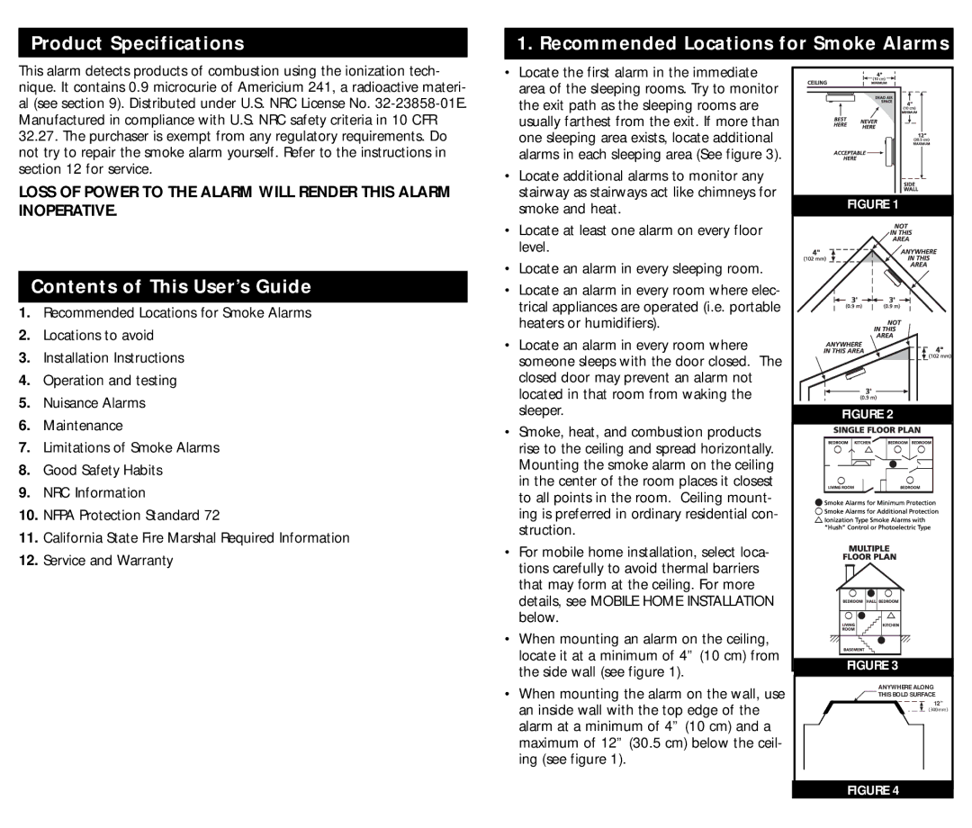 Kidde L2, I9060RV, I9040RV, PI9000, I9050 manual Contents of This User’s Guide 