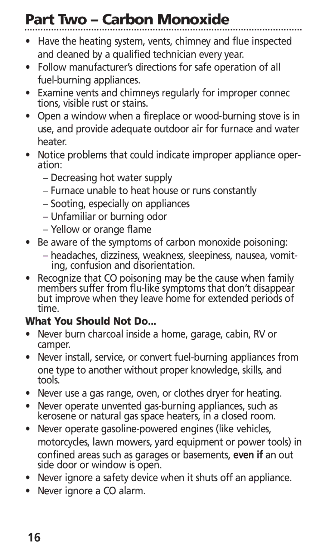 Kidde KN-COB-DP-H, KN-COB-LCB-A manual What You Should Not Do 