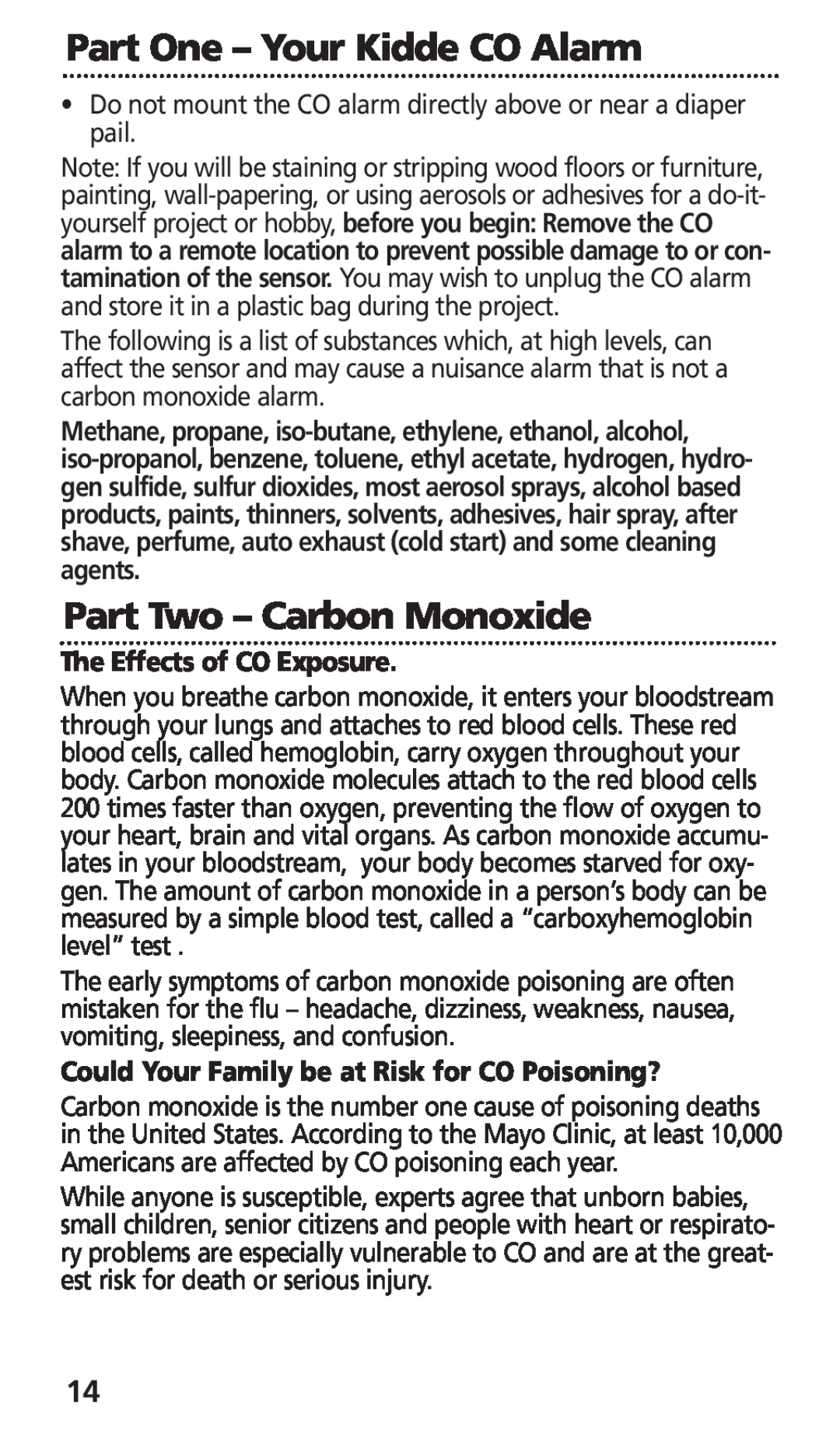 Kidde KN-COB-DP-H Part Two - Carbon Monoxide, The Effects of CO Exposure, Could Your Family be at Risk for CO Poisoning? 