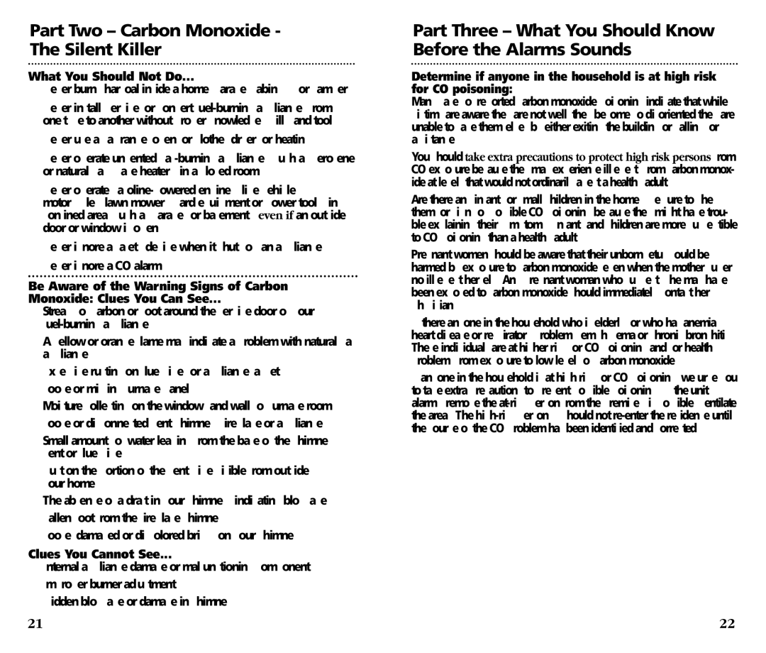 Kidde KN-COB-DP-H) Part Three What You Should Know Before the Alarms Sounds, What You Should Not Do, Clues You Cannot See 