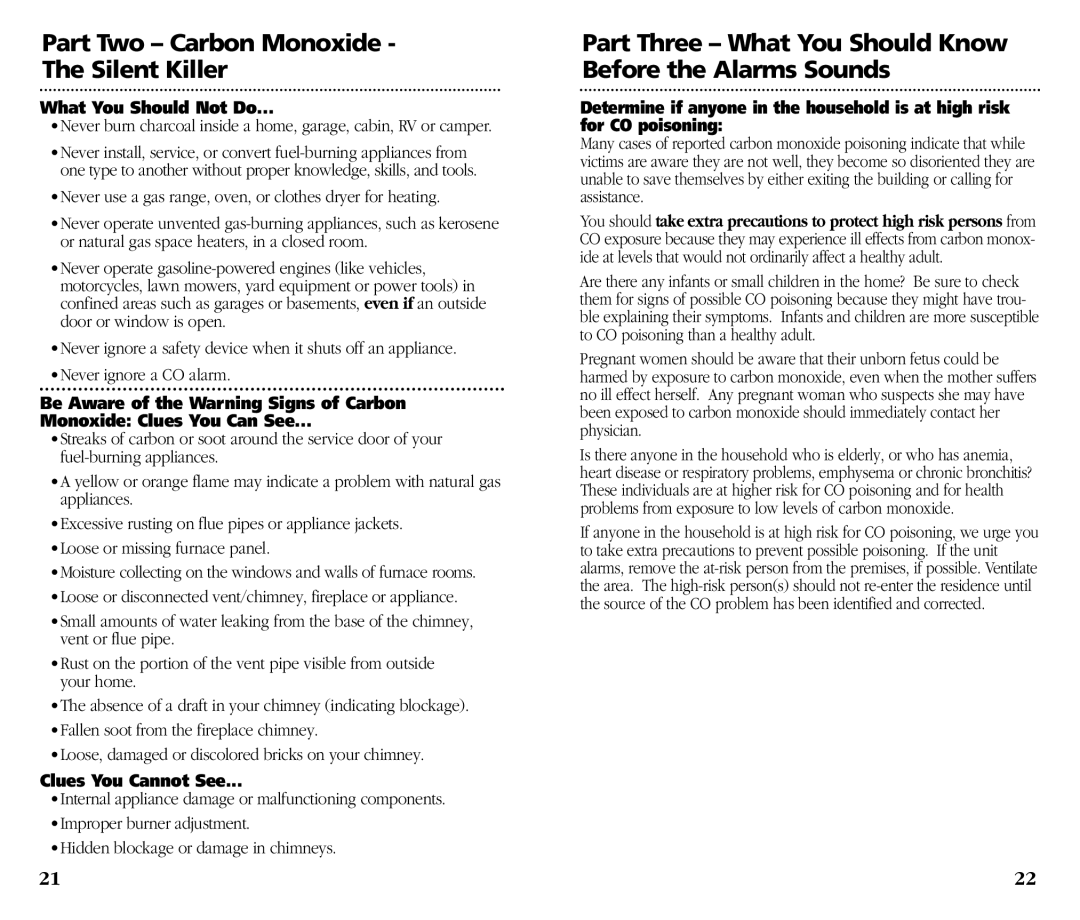 Kidde KN-COB-DP-H) Part Two - Carbon Monoxide - The Silent Killer, What You Should Not Do, Monoxide Clues You Can See 