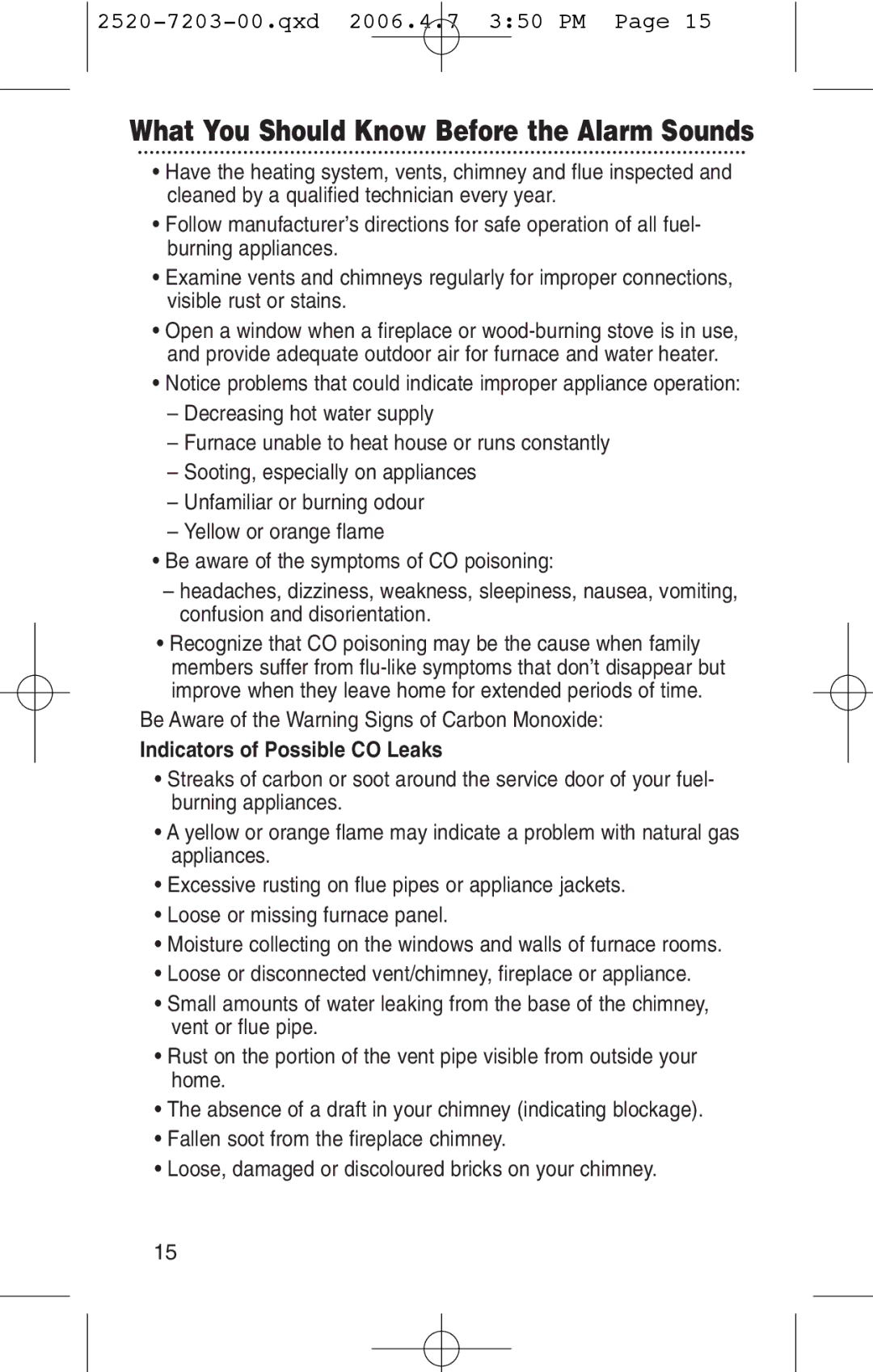 Kidde KN-COPD-3-UK manual What You Should Know Before the Alarm Sounds, Indicators of Possible CO Leaks 