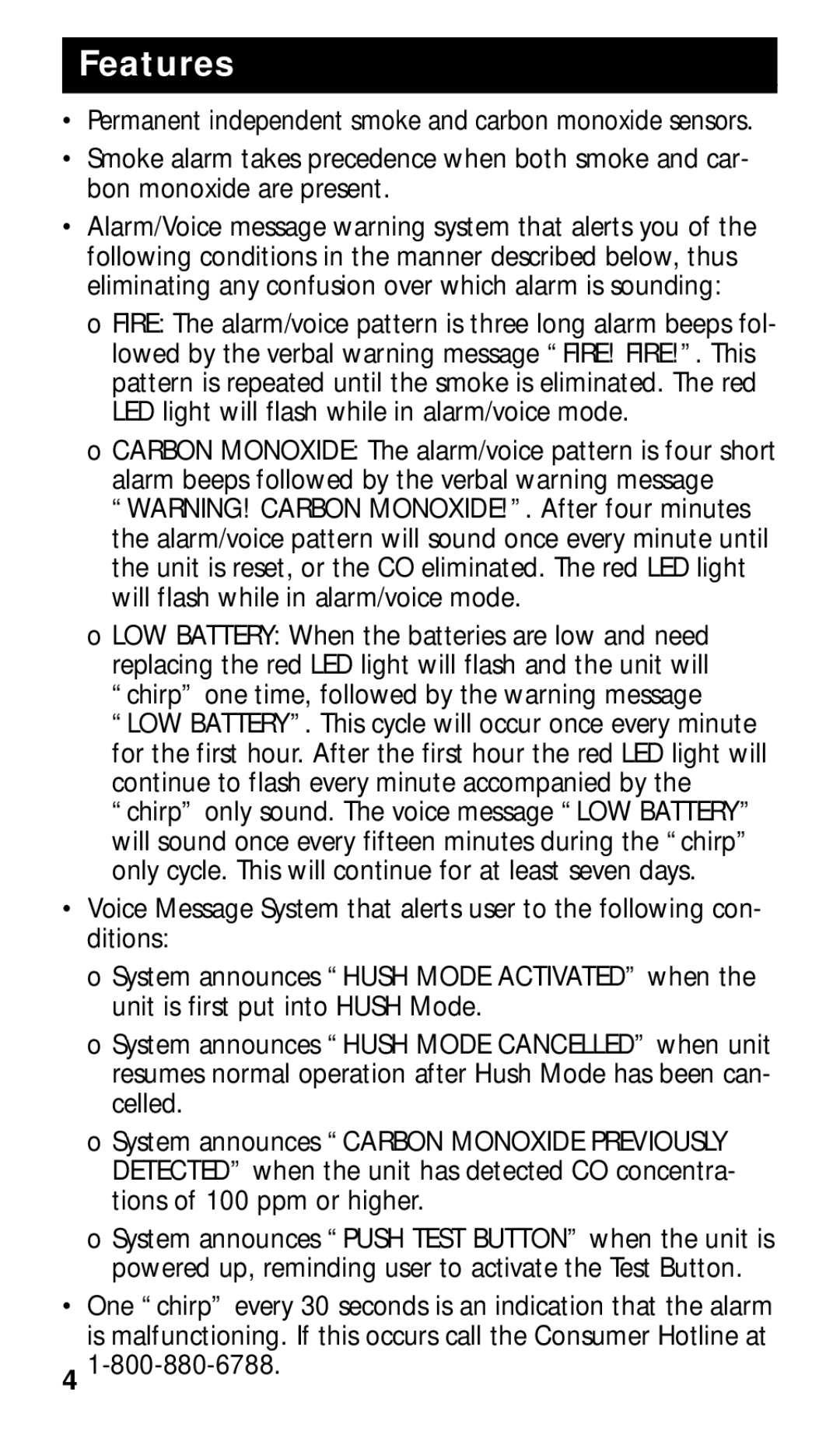 Kidde KN-COPE-I manual Features 