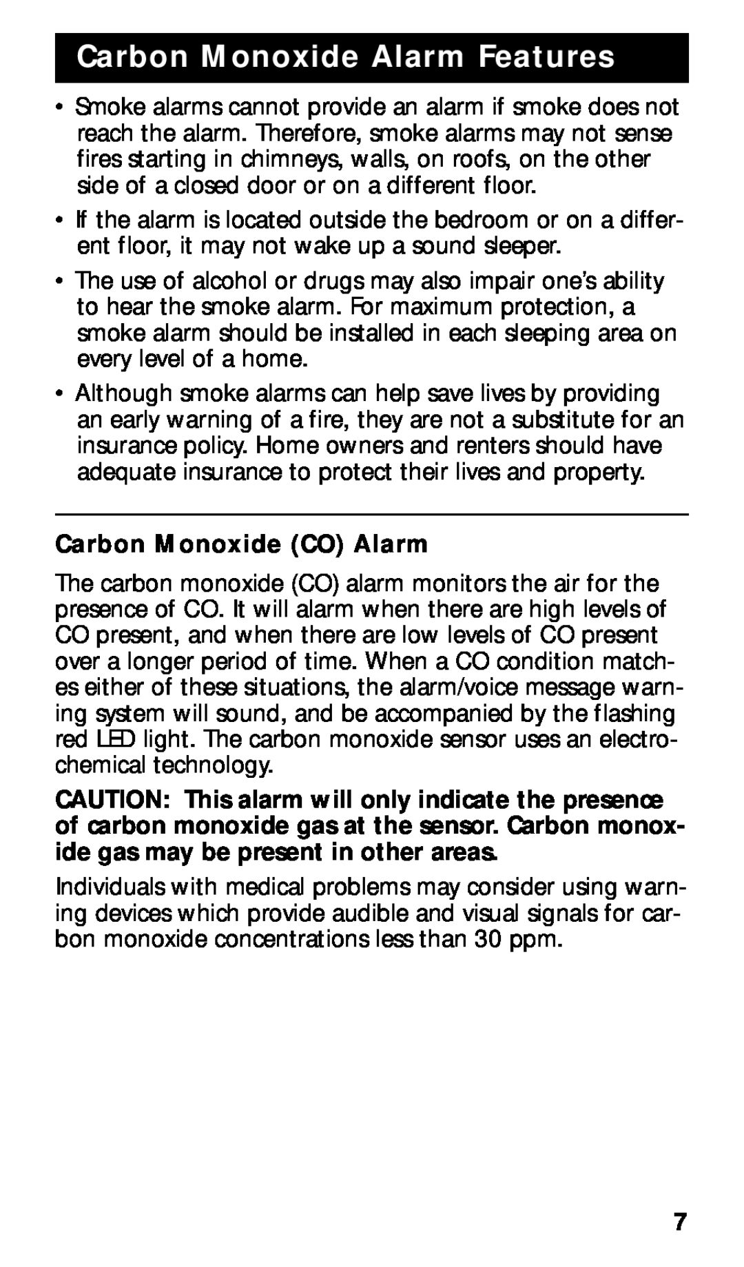 Kidde KN-COPE-I manual Carbon Monoxide Alarm Features, Carbon Monoxide CO Alarm 