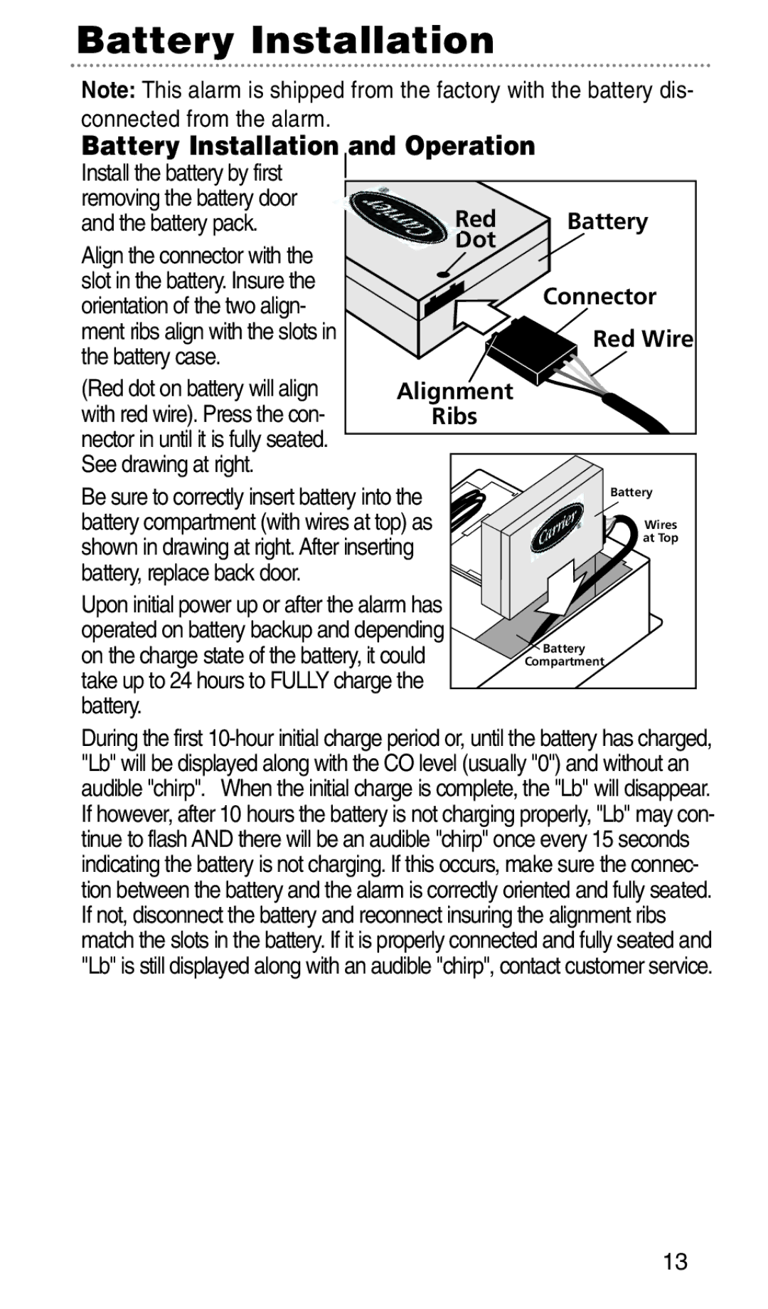 Kidde KN-COPP-3-RC manual Battery Installation and Operation 