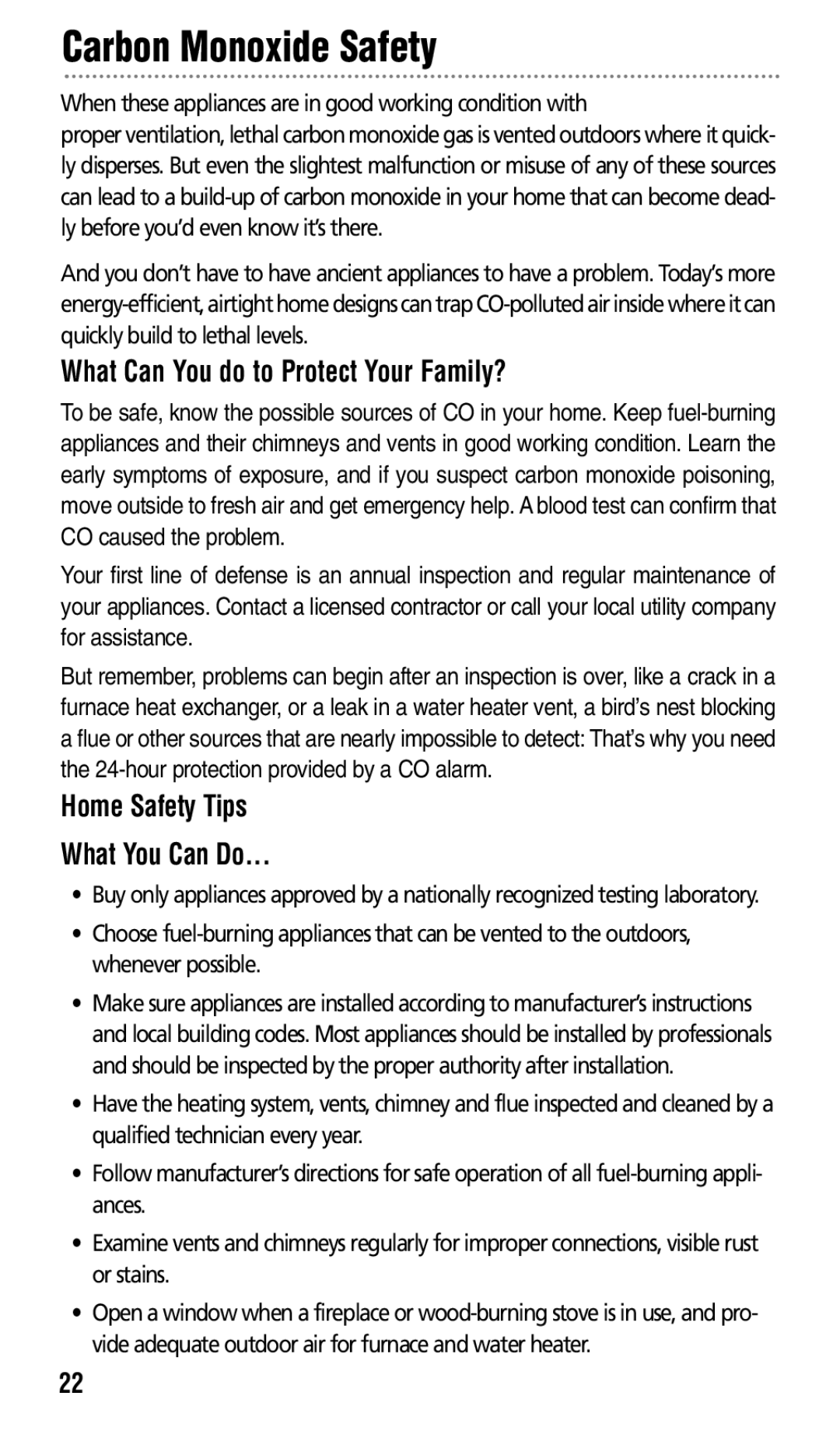 Kidde KN-COPP-3 manual What Can You do to Protect Your Family?, Home Safety Tips What You Can Do 