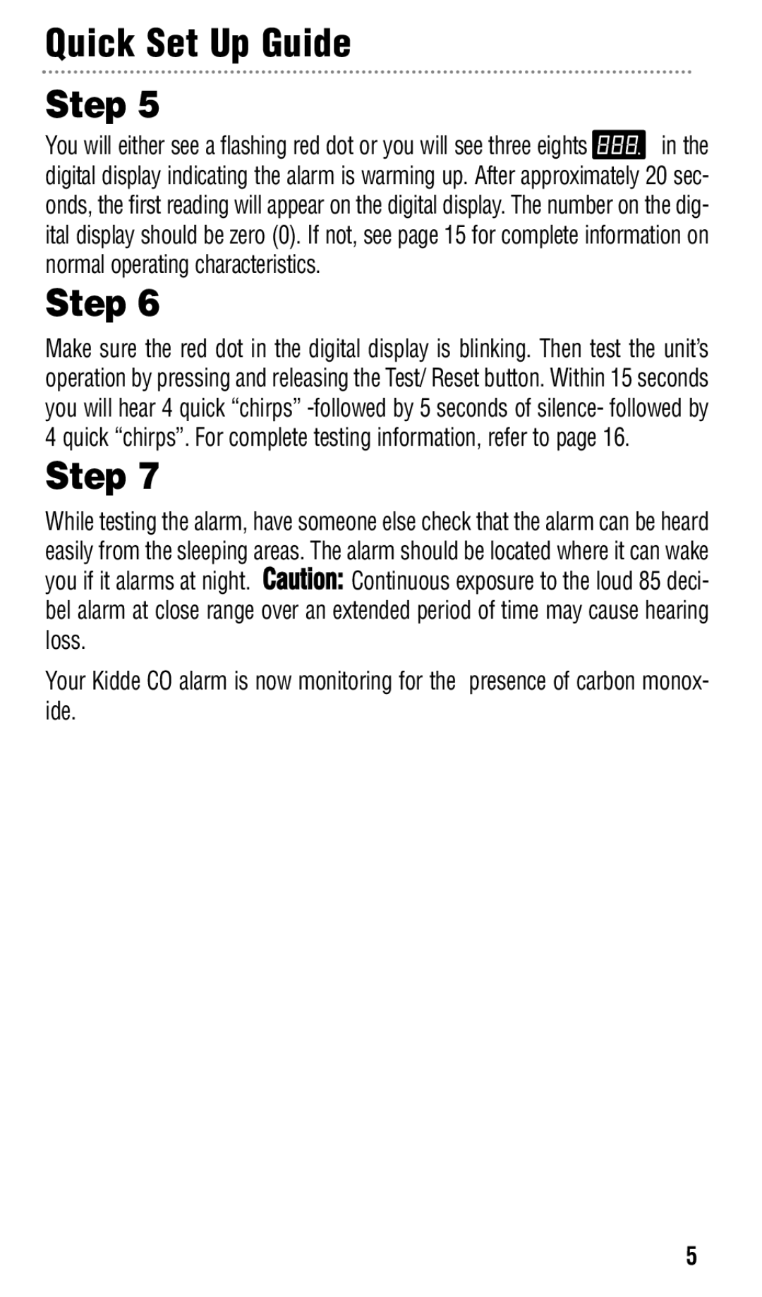 Kidde KN-COPP-3 manual Quick Set Up Guide Step 