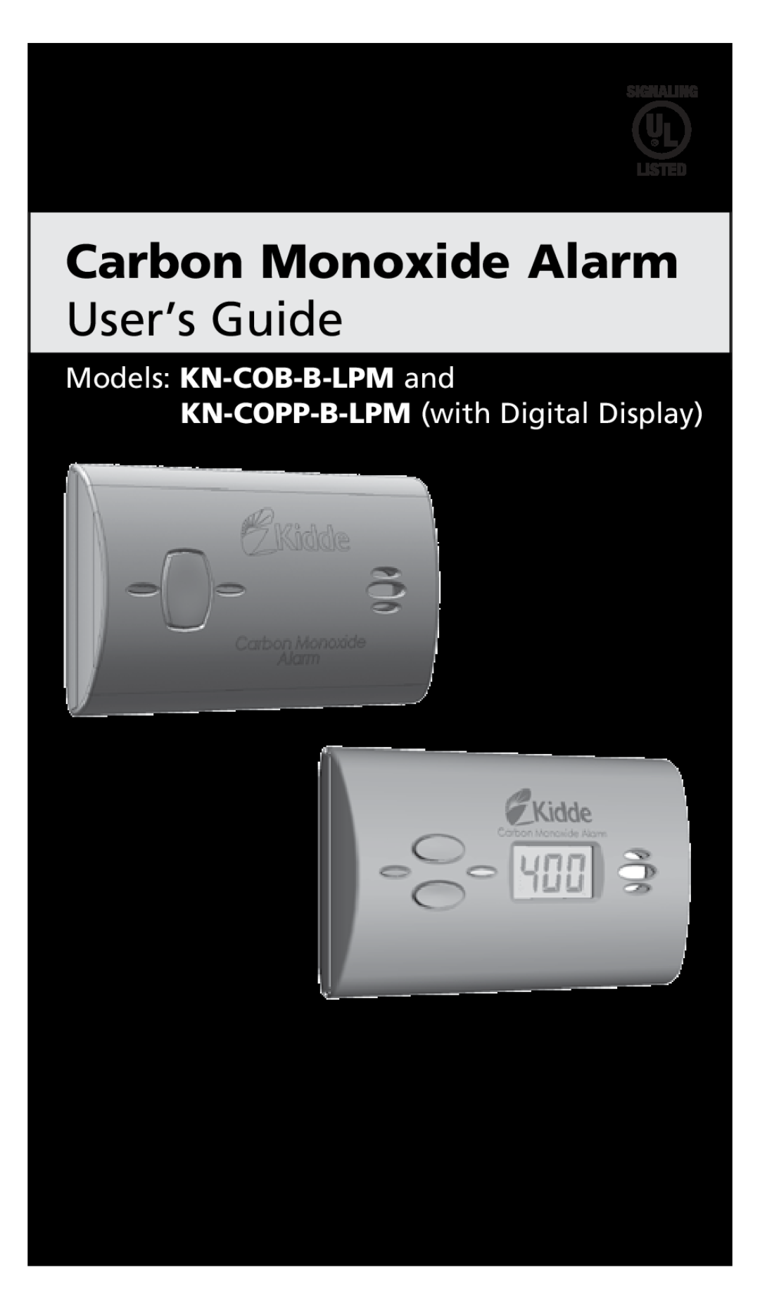 Kidde KN-COPP-B-LPM (with Digital Display) manual Models KN-COB-B-LPM and, KN-COPP-B-LPM with Digital Display 