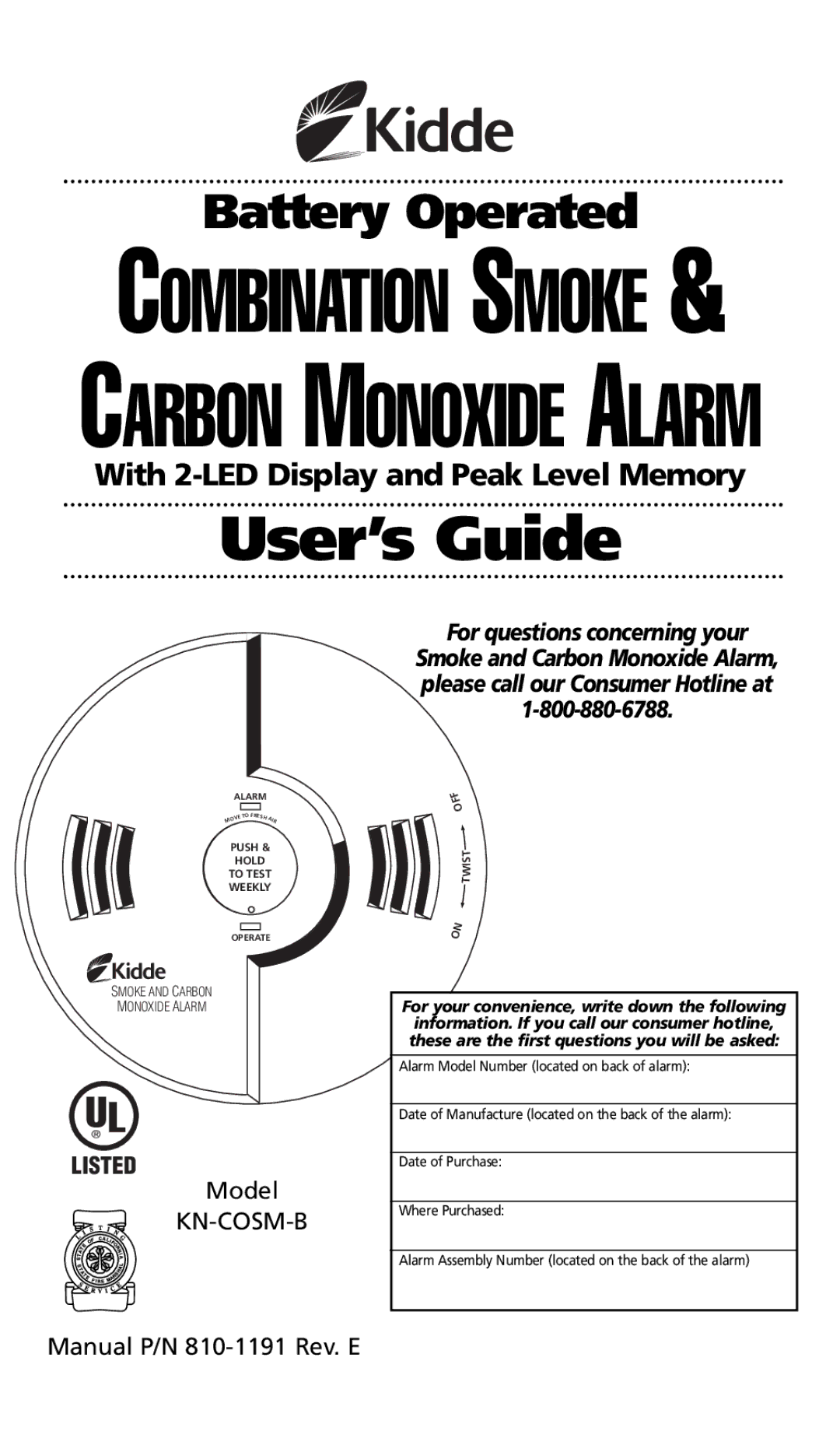 Kidde KN-COSM-B manual User’s Guide 