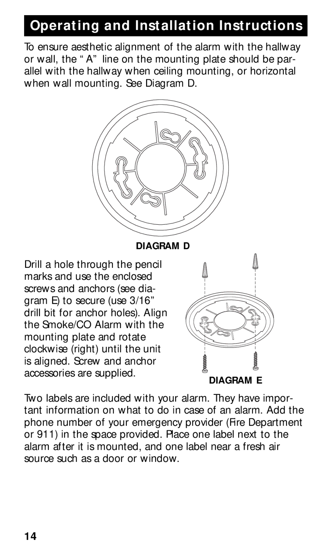 Kidde KN-COSMXTR-B manual Diagram D 