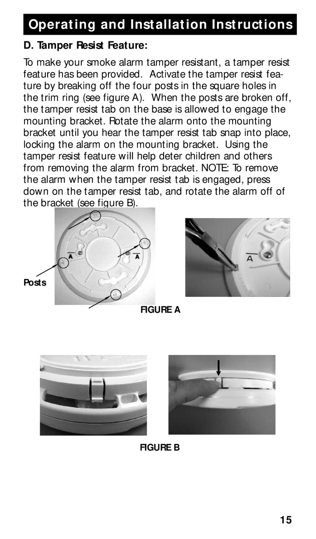 Kidde KN-COSMXTR-B manual Tamper Resist Feature, Figure a 