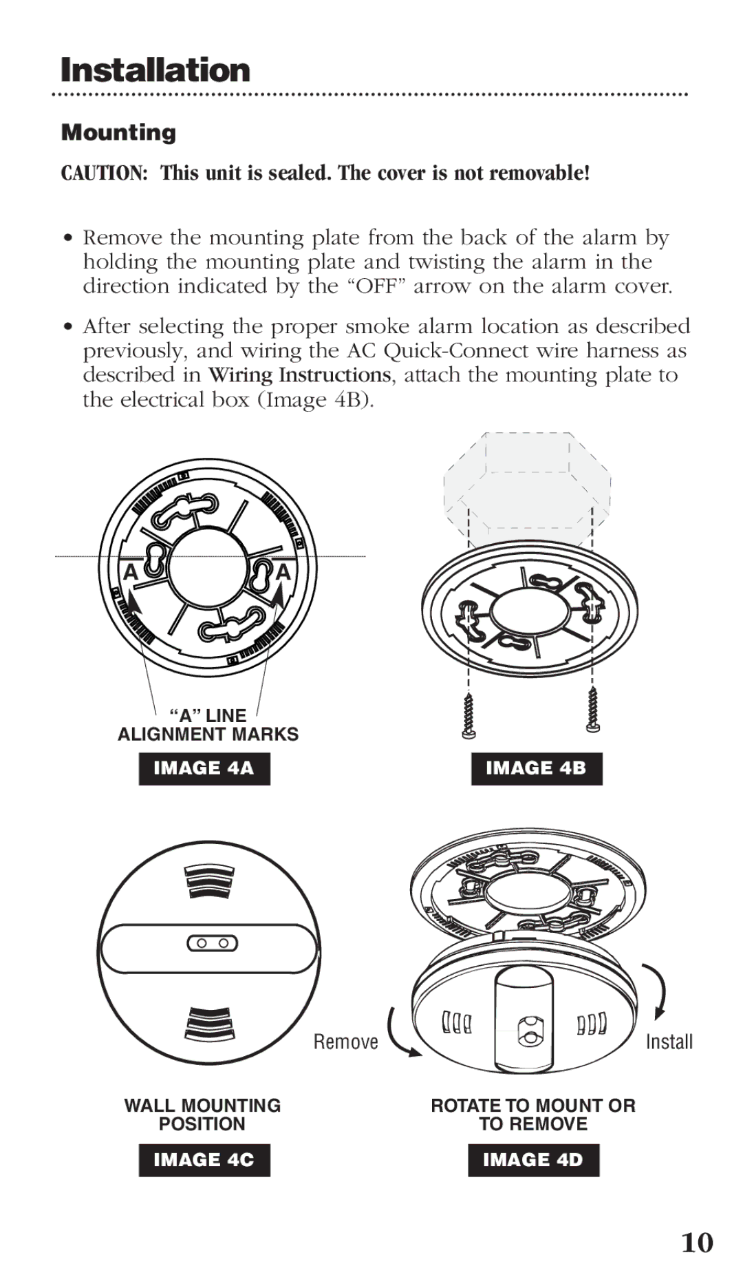 Kidde PI2000CA manual Mounting 