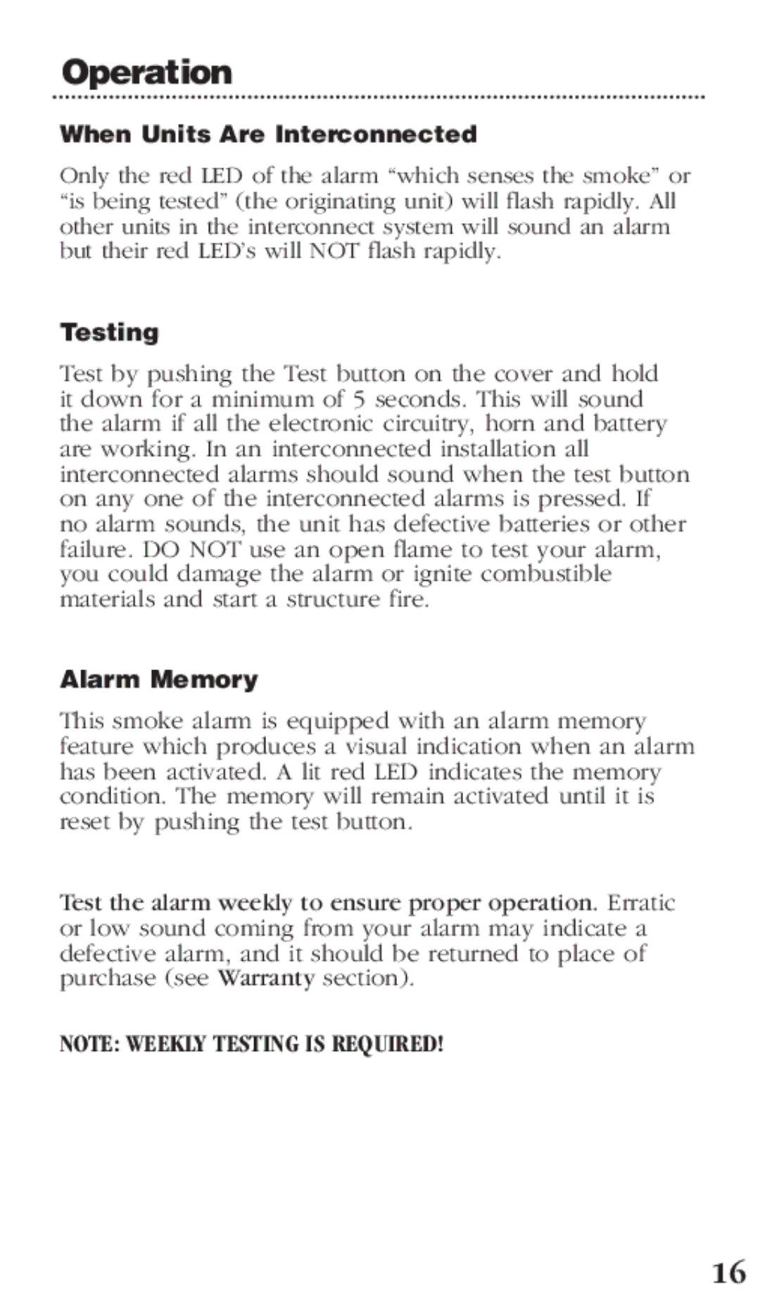 Kidde PI2000CA manual Alarm Memory, When Units Are Interconnected 