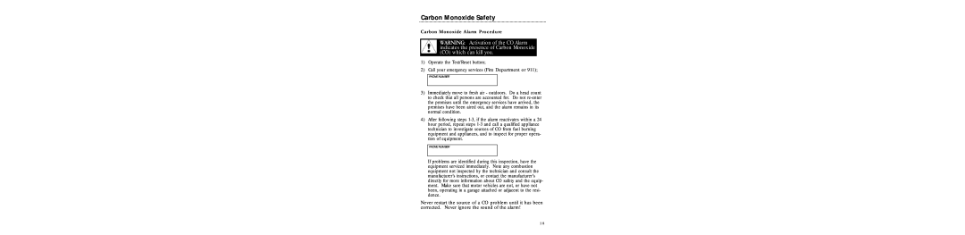 Kidde P/N 900-0120, KN-COB-IC specifications Carbon Monoxide Safety, Carbon Monoxide Alarm Procedure 